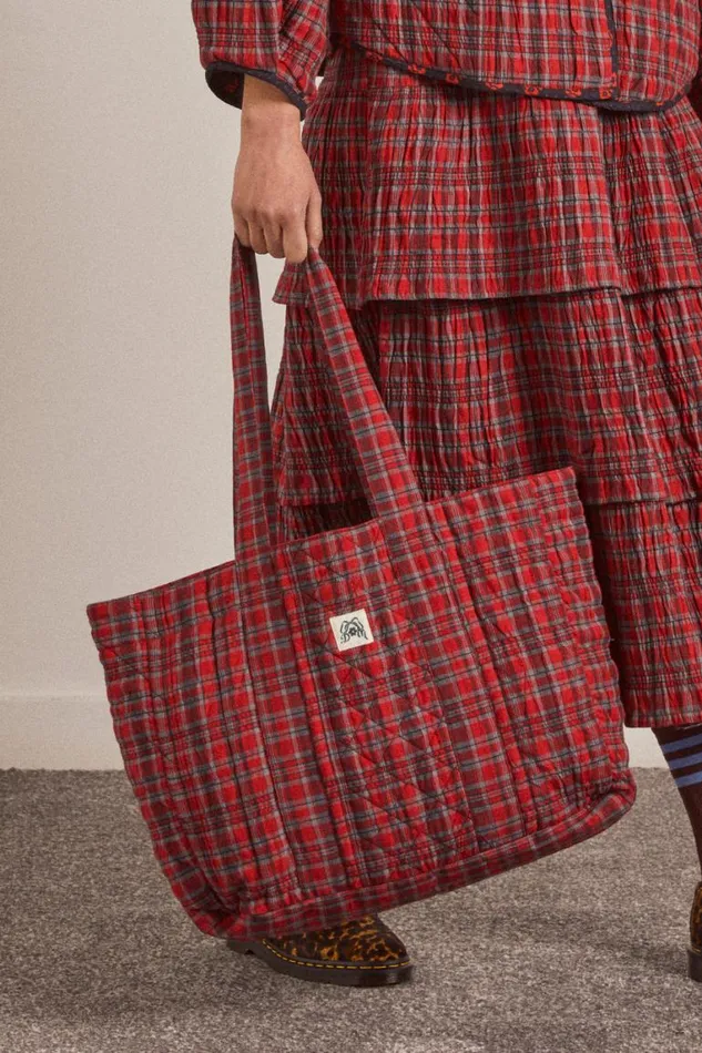 Women Damson Madder Bags Tote Bag 8211 Red Check