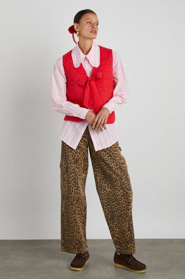 Women Damson Madder Bottoms Cargo Jeans 8211 Leopard