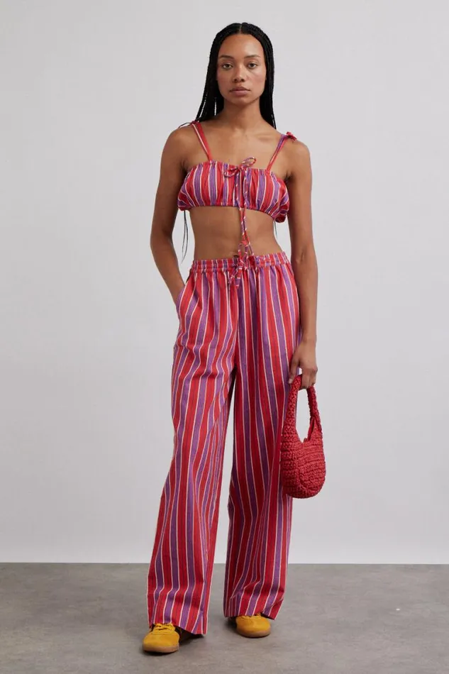 Women Damson Madder Bottoms Chlo Trousers 8211 Red Stripe