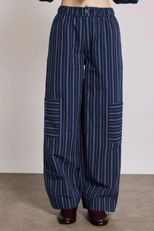 Women Damson Madder Bottoms Harrison Trousers 8211 Navy Stripe