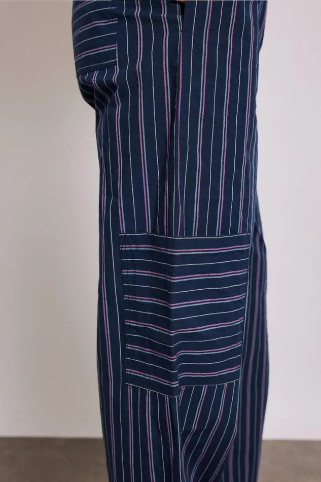Women Damson Madder Bottoms Harrison Trousers 8211 Navy Stripe
