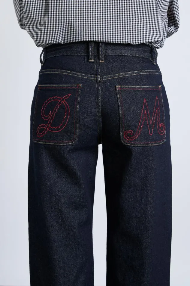 Women Damson Madder Bottoms Italian Selvedge Sylvie Jeans With Turn Up