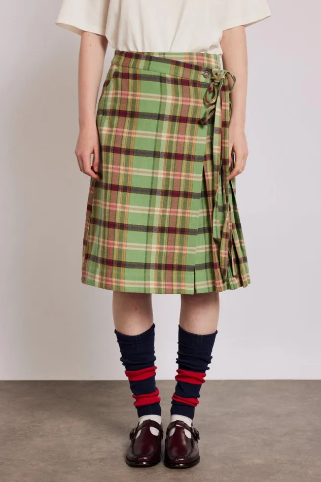Women Damson Madder Bottoms Kat Kilt 8211 Green Check