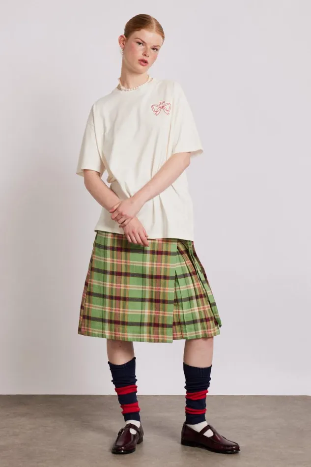 Women Damson Madder Bottoms Kat Kilt 8211 Green Check