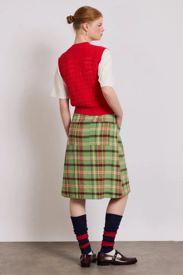 Women Damson Madder Bottoms Kat Kilt 8211 Green Check