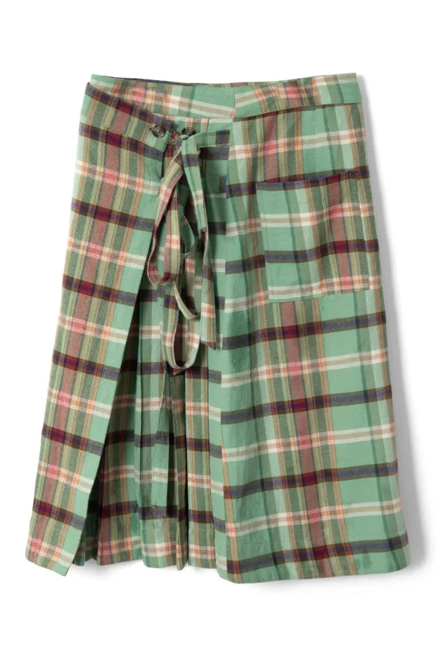 Women Damson Madder Bottoms Kat Kilt 8211 Green Check