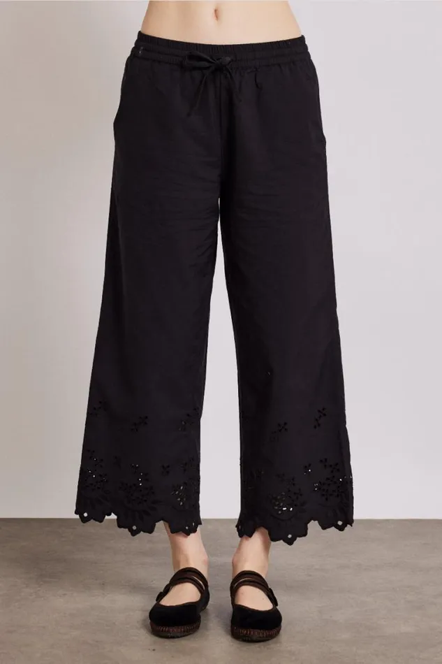 Women Damson Madder Bottoms Lana Trousers 8211 Black Broderie