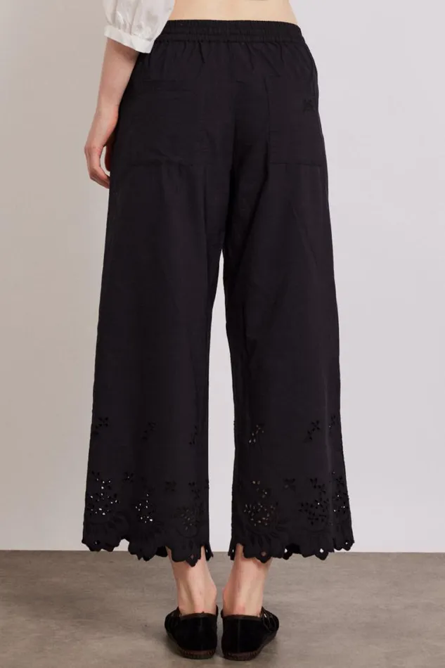 Women Damson Madder Bottoms Lana Trousers 8211 Black Broderie
