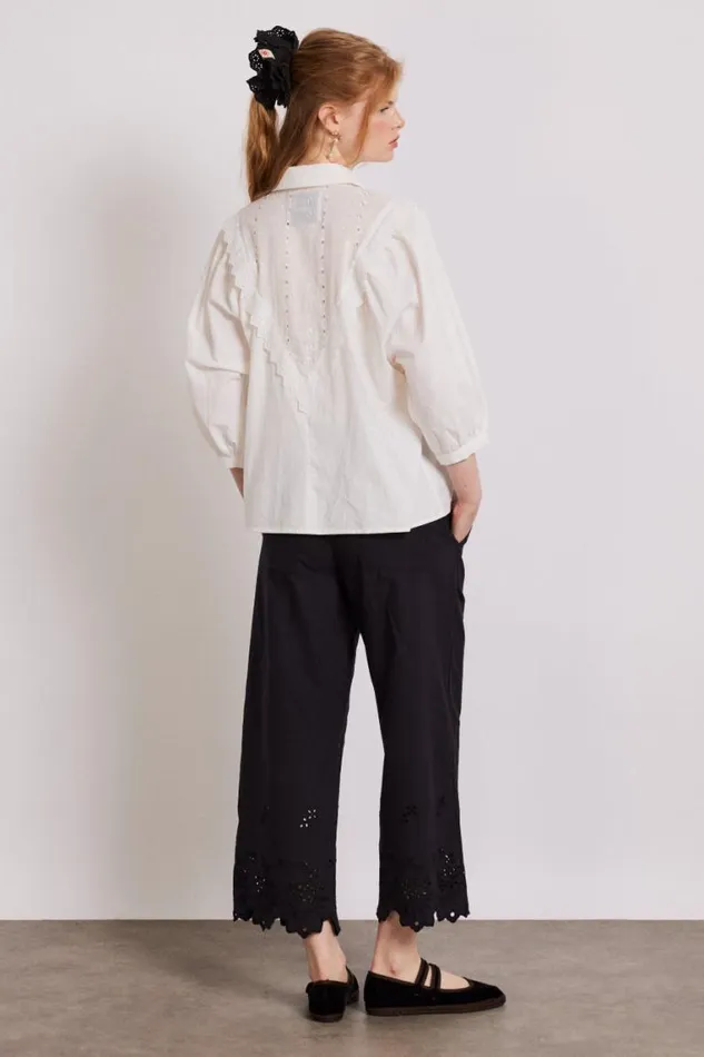 Women Damson Madder Bottoms Lana Trousers 8211 Black Broderie