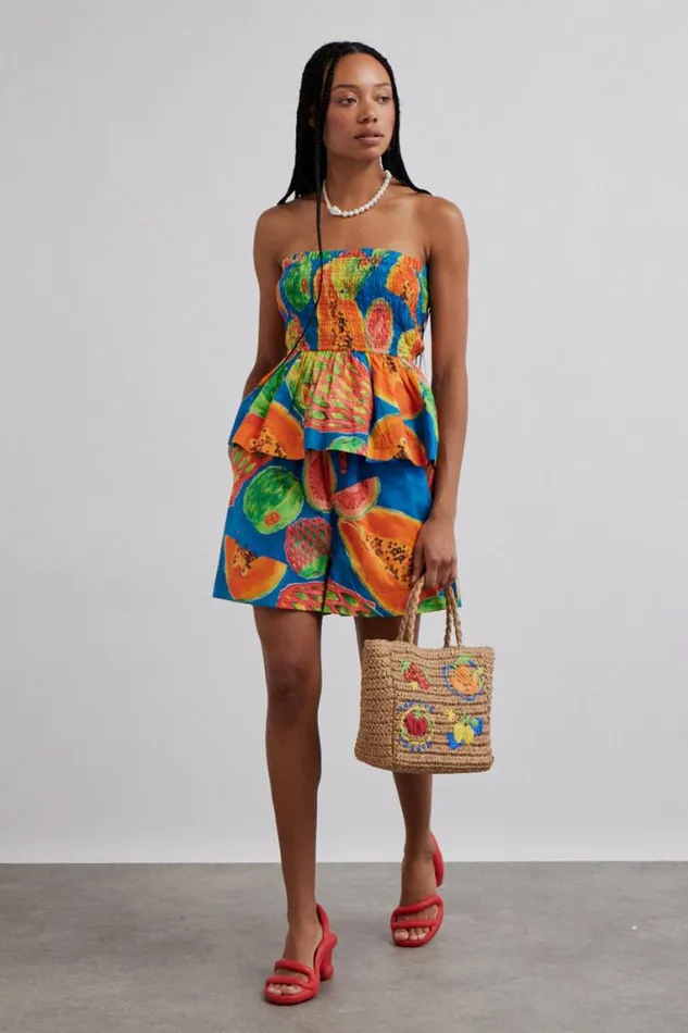 Women Damson Madder Bottoms Pull On Shorts 8211 Papaya Print