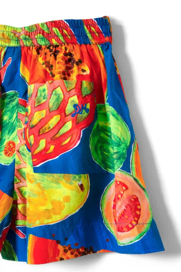Women Damson Madder Bottoms Pull On Shorts 8211 Papaya Print