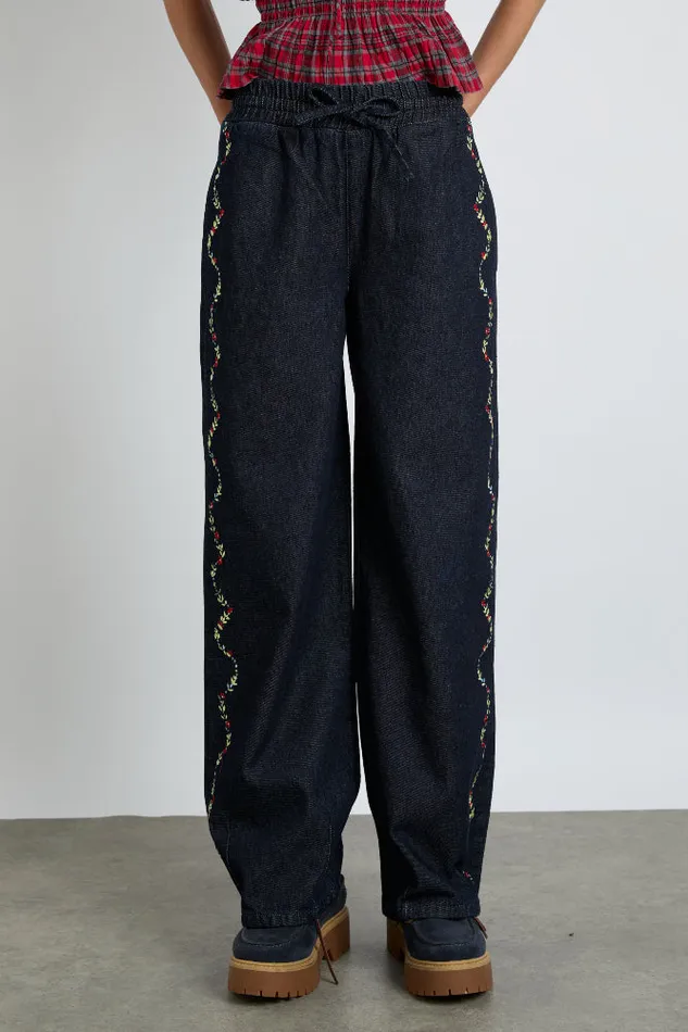 Women Damson Madder Bottoms Rafe Jeans 8211 Embroidered Floral