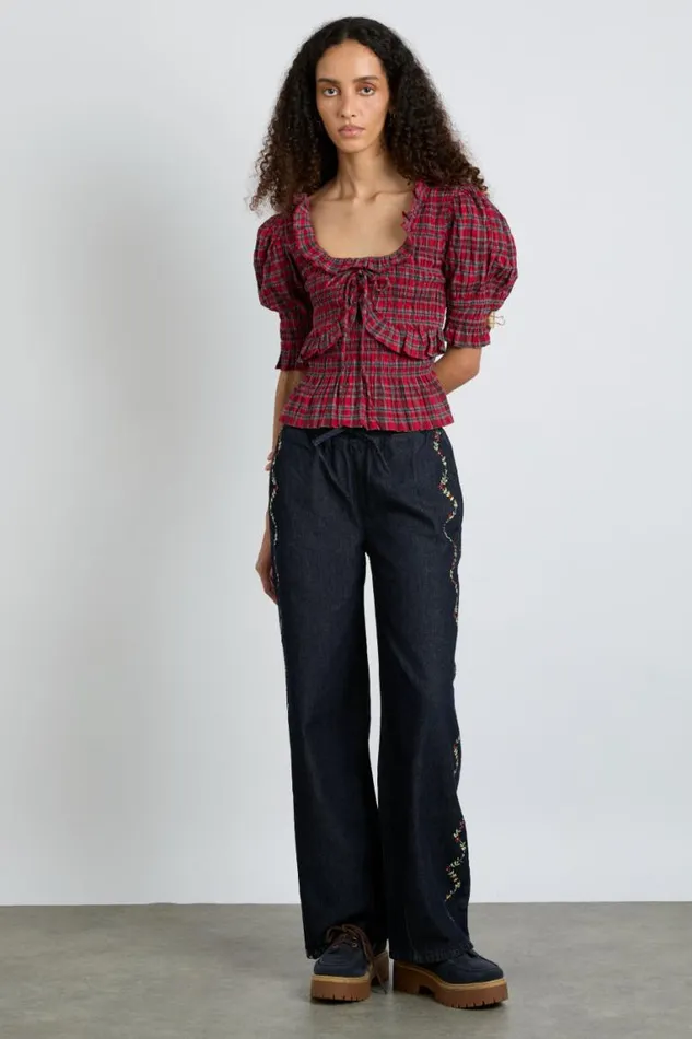 Women Damson Madder Bottoms Rafe Jeans 8211 Embroidered Floral