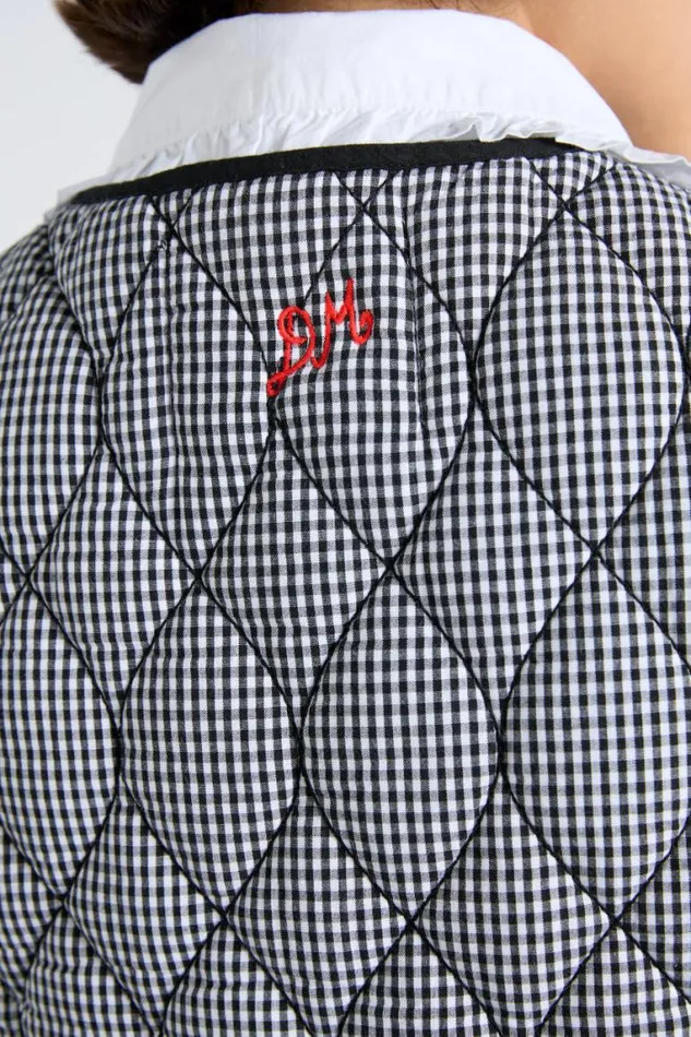 Women Damson Madder Coords Arte Reversible Gilet 8211 Black Gingham