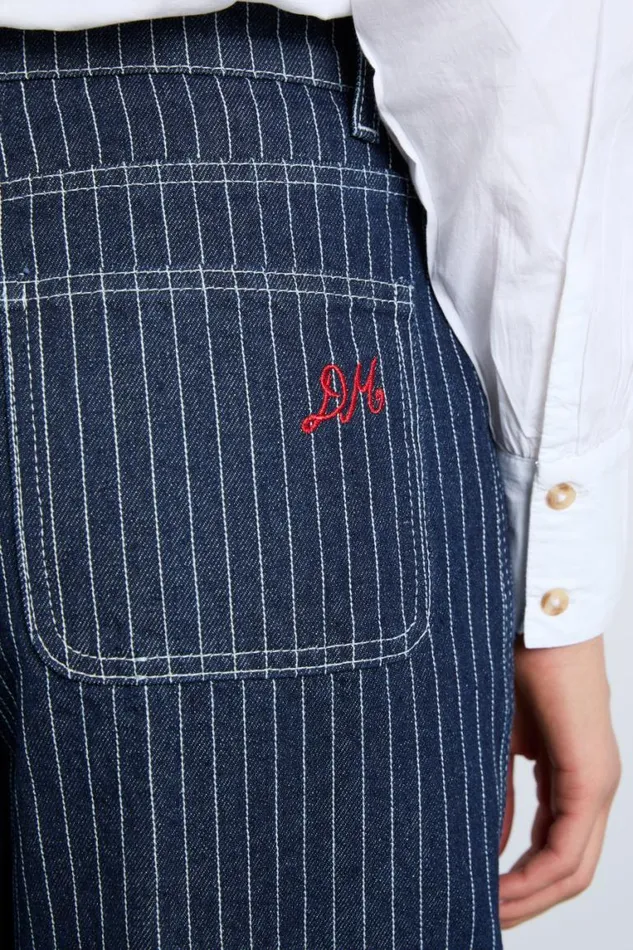 Women Damson Madder Coords Cargo Jeans 8211 Navy Pinstripe