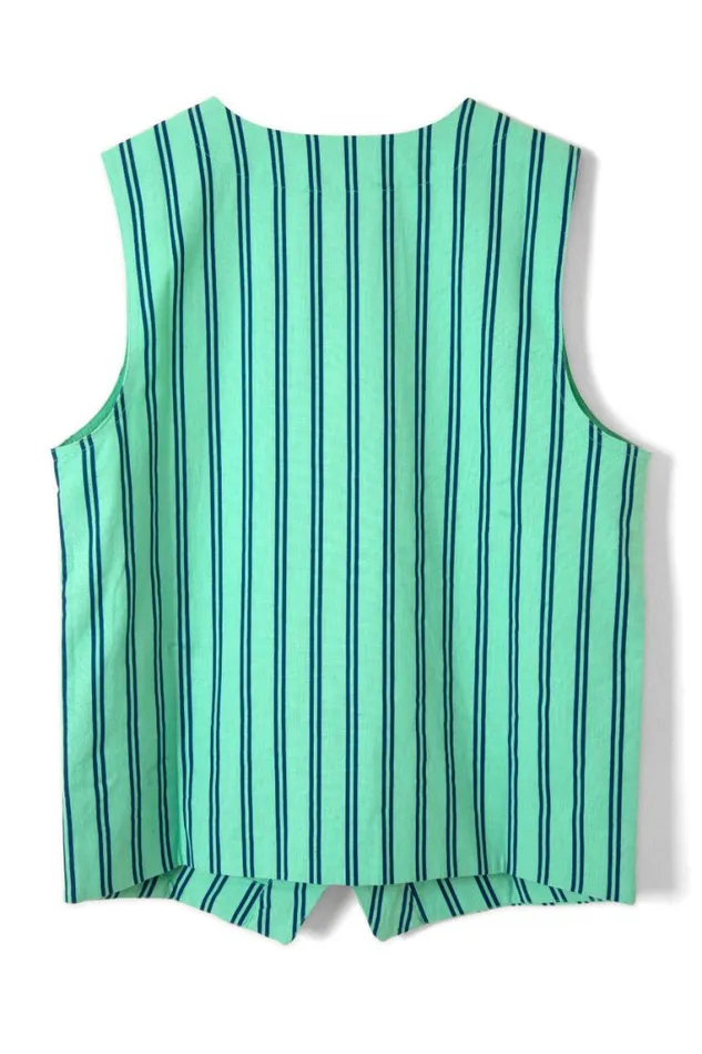 Women Damson Madder Coords Coco Oversized Waistcoat 8211 Mint Stripe