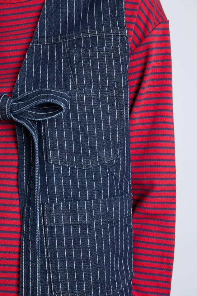 Women Damson Madder Coords Dilly Gilet 8211 Navy Pinstripe