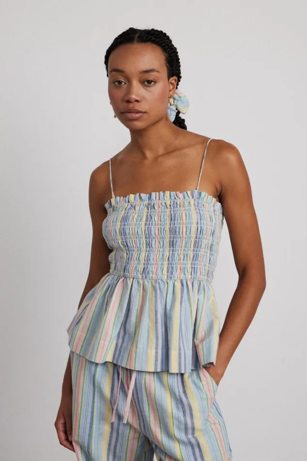 Women Damson Madder Coords Hope Shirred Cami 8211 Multi Stripe