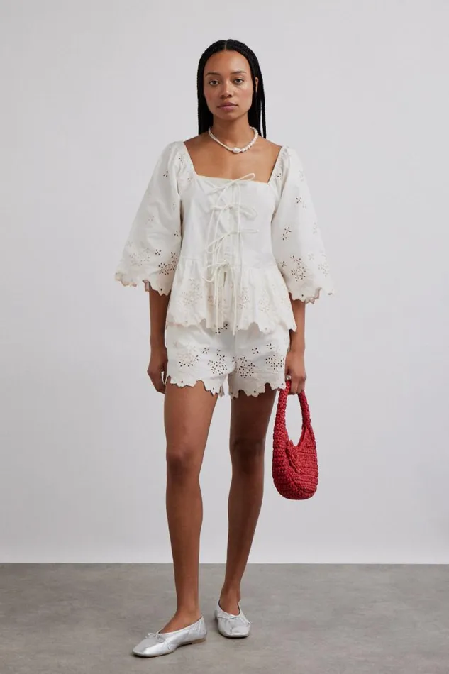 Women Damson Madder Coords Lana Shorts 8211 Broderie