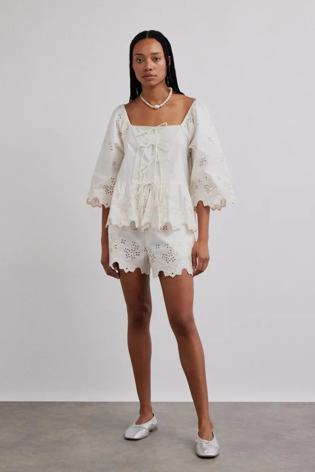 Women Damson Madder Coords Lana Shorts 8211 Broderie