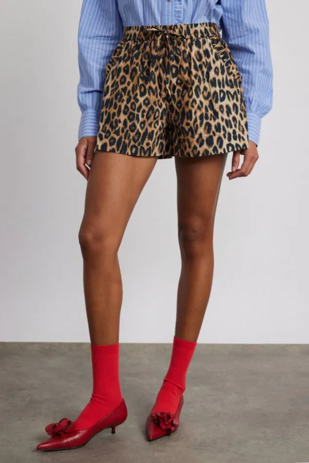 Women Damson Madder Coords Leopard Pull On Shorts