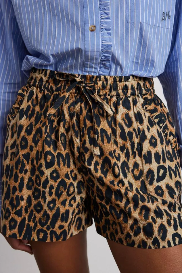 Women Damson Madder Coords Leopard Pull On Shorts