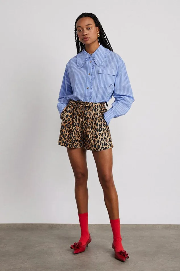 Women Damson Madder Coords Leopard Pull On Shorts