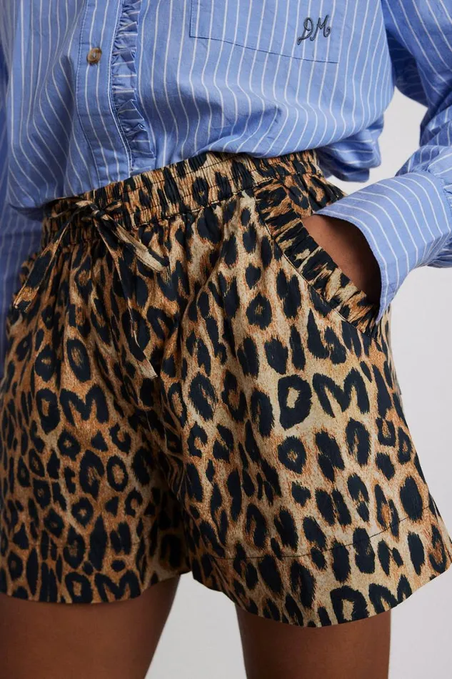 Women Damson Madder Coords Leopard Pull On Shorts