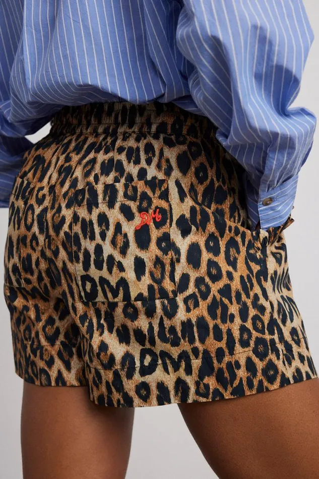 Women Damson Madder Coords Leopard Pull On Shorts
