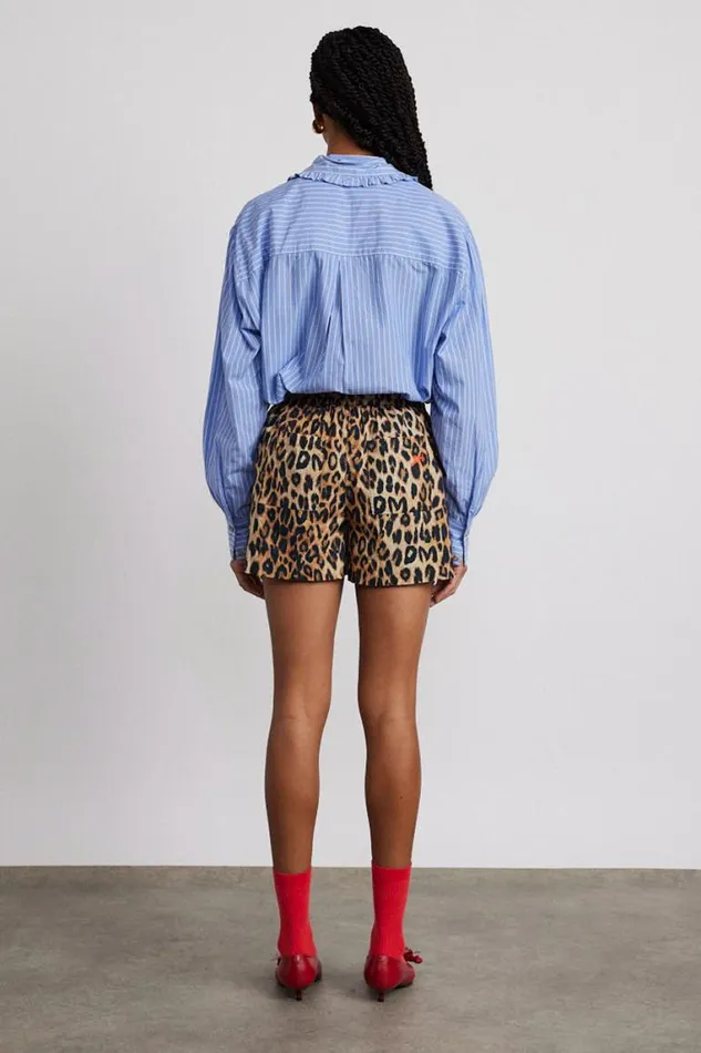 Women Damson Madder Coords Leopard Pull On Shorts