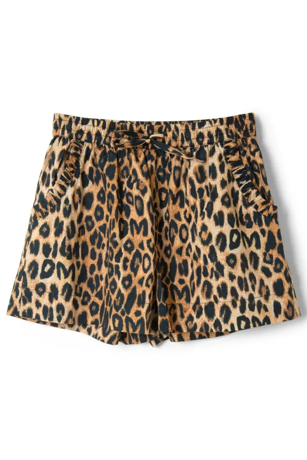 Women Damson Madder Coords Leopard Pull On Shorts