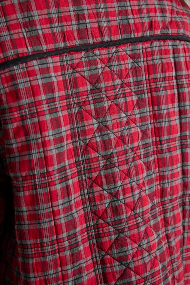 Women Damson Madder Coords Macy Quilted Jacket 8211 Red Check