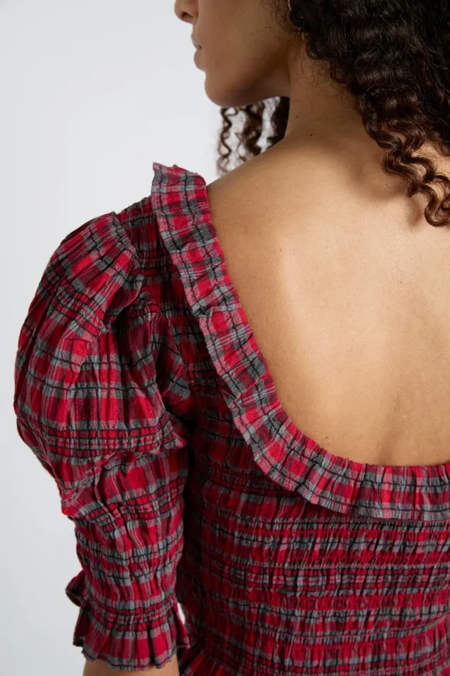 Women Damson Madder Coords Meghan Blouse 8211 Red Check