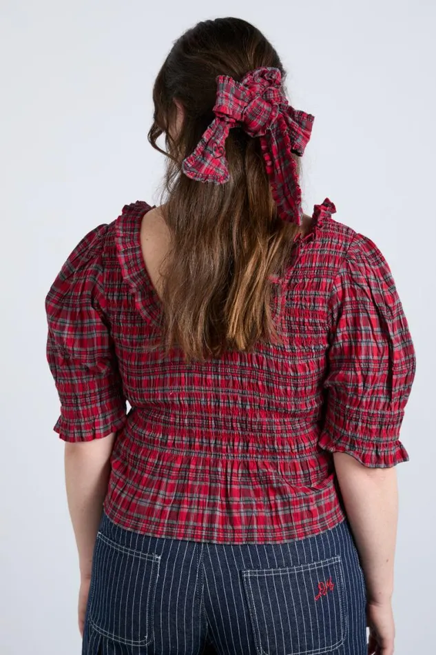 Women Damson Madder Coords Meghan Blouse 8211 Red Check