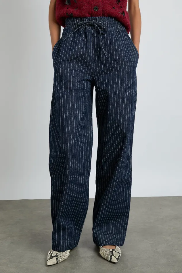 Women Damson Madder Coords Rafe Jeans 8211 Navy Pin Stripe