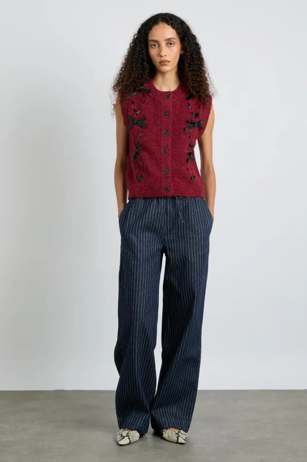 Women Damson Madder Coords Rafe Jeans 8211 Navy Pin Stripe