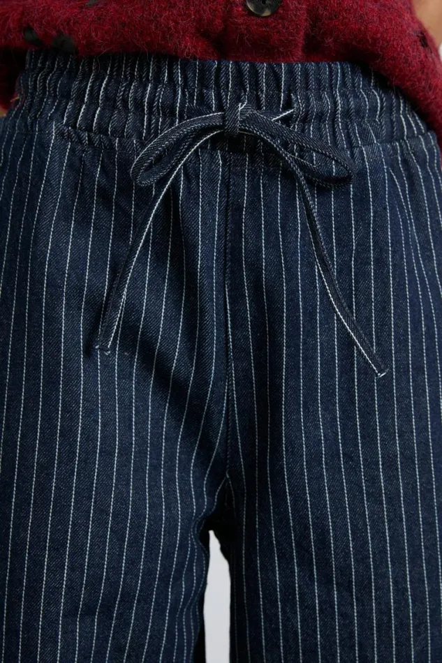 Women Damson Madder Coords Rafe Jeans 8211 Navy Pin Stripe