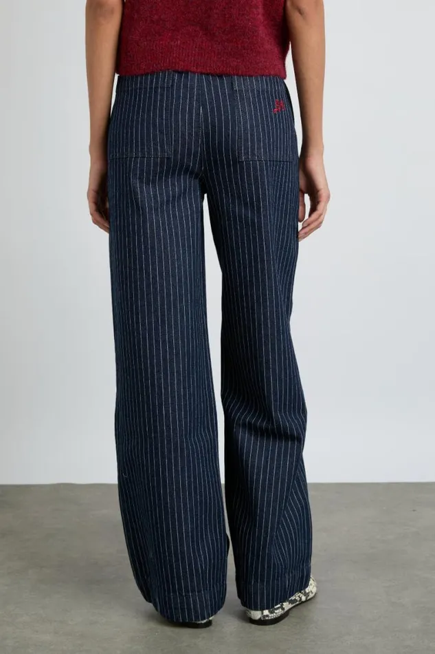 Women Damson Madder Coords Rafe Jeans 8211 Navy Pin Stripe