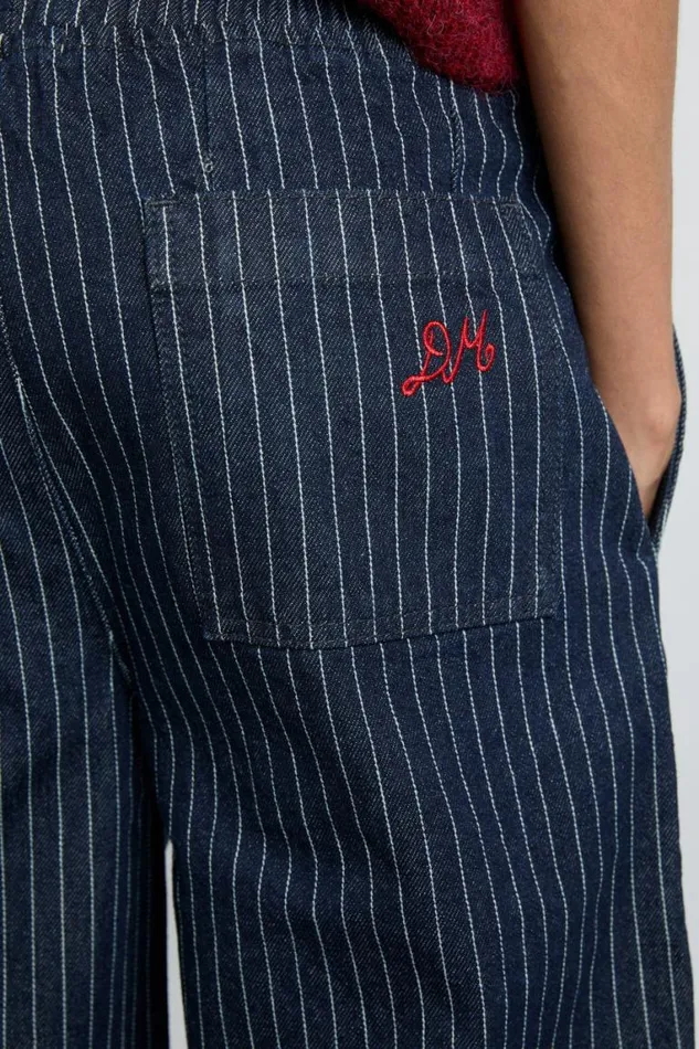 Women Damson Madder Coords Rafe Jeans 8211 Navy Pin Stripe