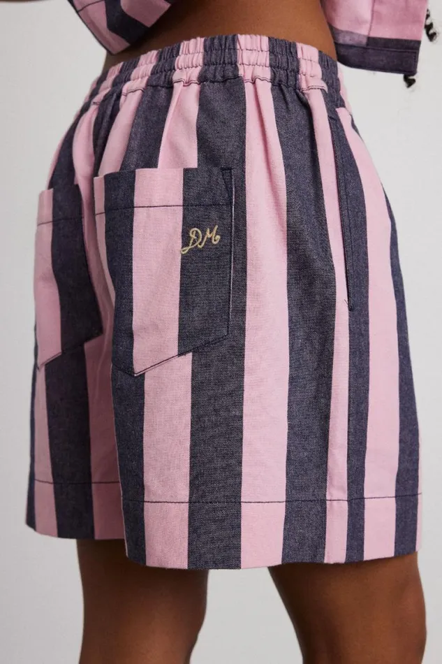 Women Damson Madder Coords Rafe Shorts 8211 Blue Pink Stripe