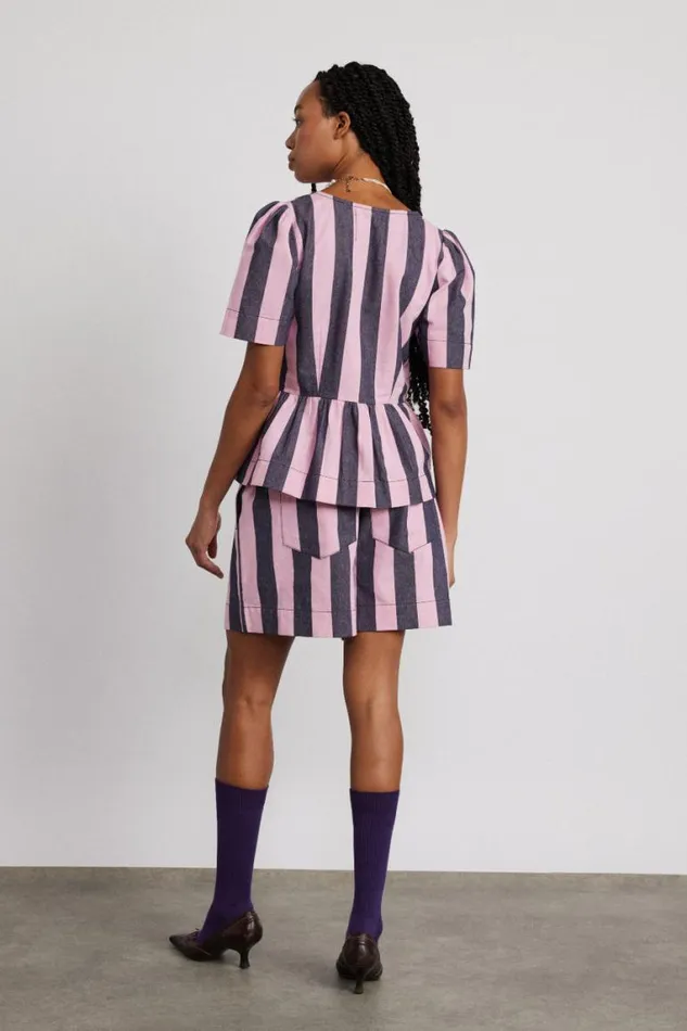 Women Damson Madder Coords Rafe Shorts 8211 Blue Pink Stripe