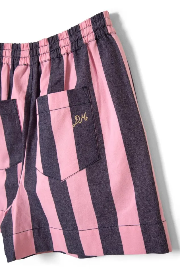 Women Damson Madder Coords Rafe Shorts 8211 Blue Pink Stripe