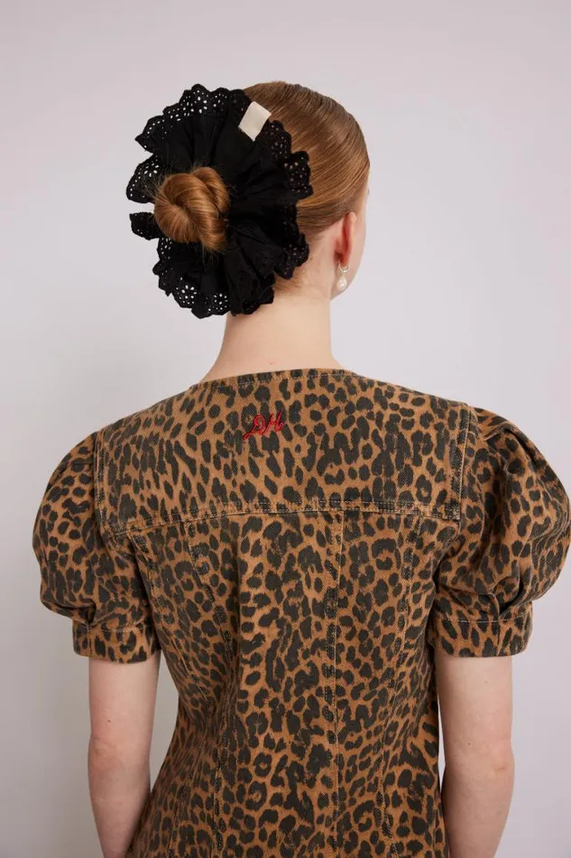 Women Damson Madder Coords Shell Denim Top 8211 Leopard