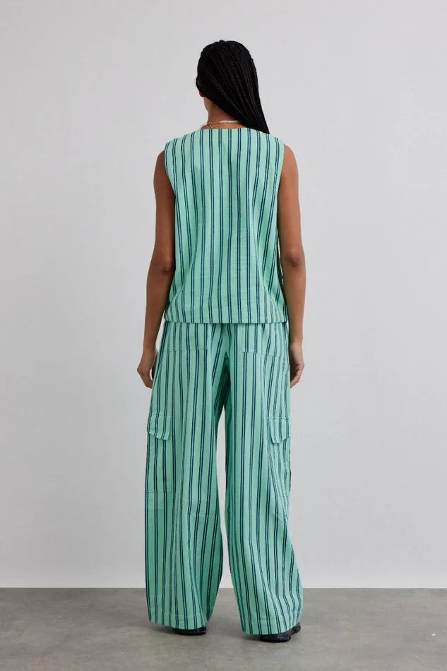 Women Damson Madder Coords Sydney Coastal Cargo Pants 8211 Mint Stripe