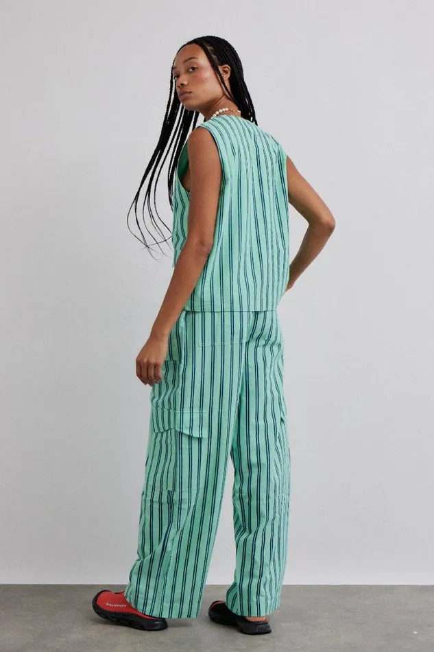 Women Damson Madder Coords Sydney Coastal Cargo Pants 8211 Mint Stripe