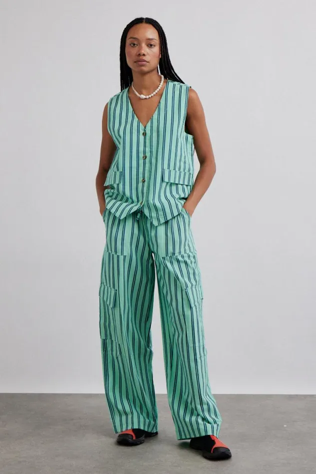Women Damson Madder Coords Sydney Coastal Cargo Pants 8211 Mint Stripe