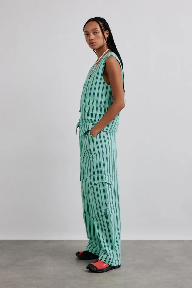Women Damson Madder Coords Sydney Coastal Cargo Pants 8211 Mint Stripe