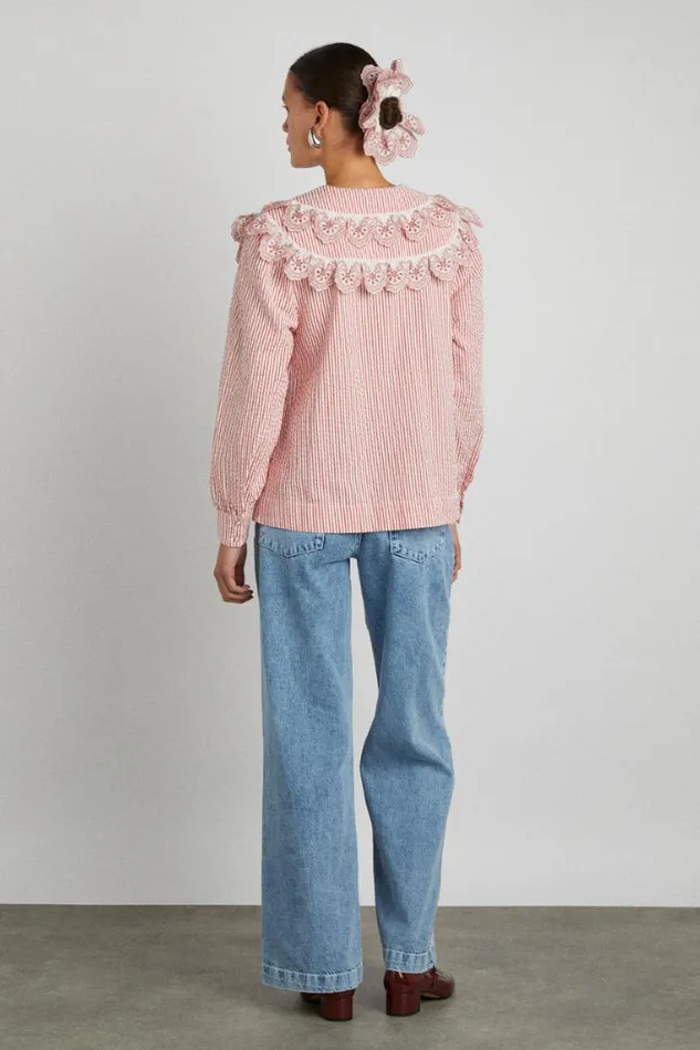 Women Damson Madder Denim Babysitter Jean 8211 Embroidered Bow