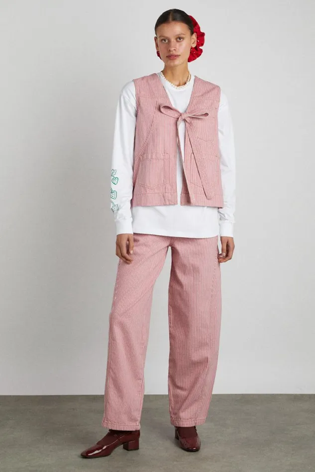 Women Damson Madder Denim Dion Jean 8211 Pink Stripe