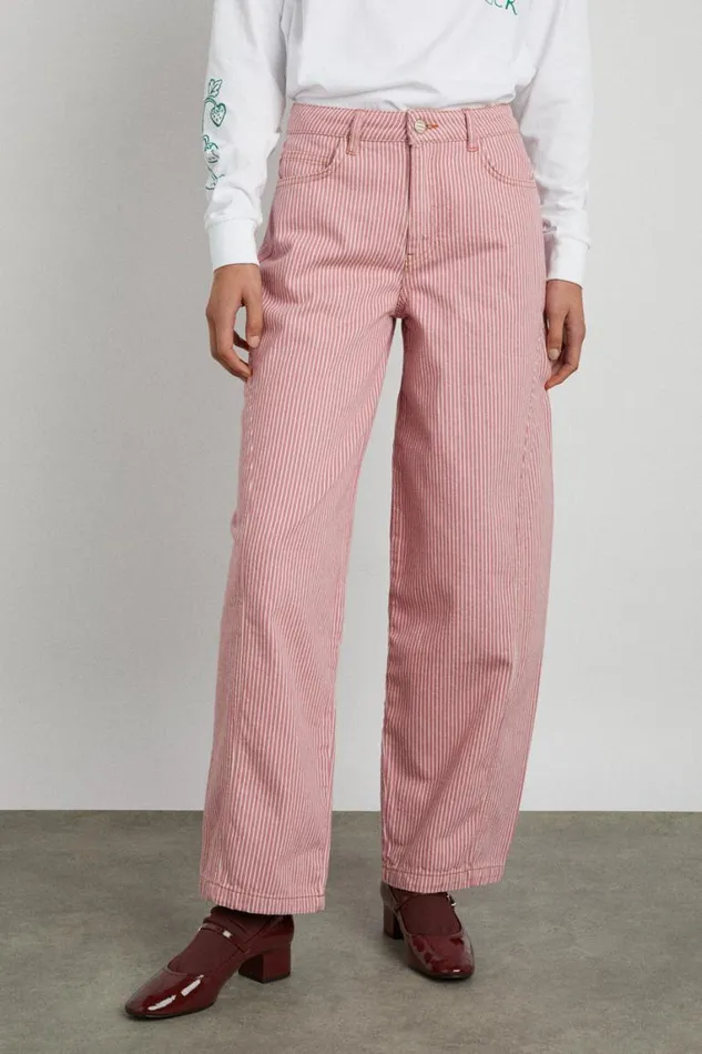 Women Damson Madder Denim Dion Jean 8211 Pink Stripe
